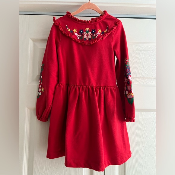 Mini Boden Other - Red girls Mini Boden Embroidery Flowered Dress